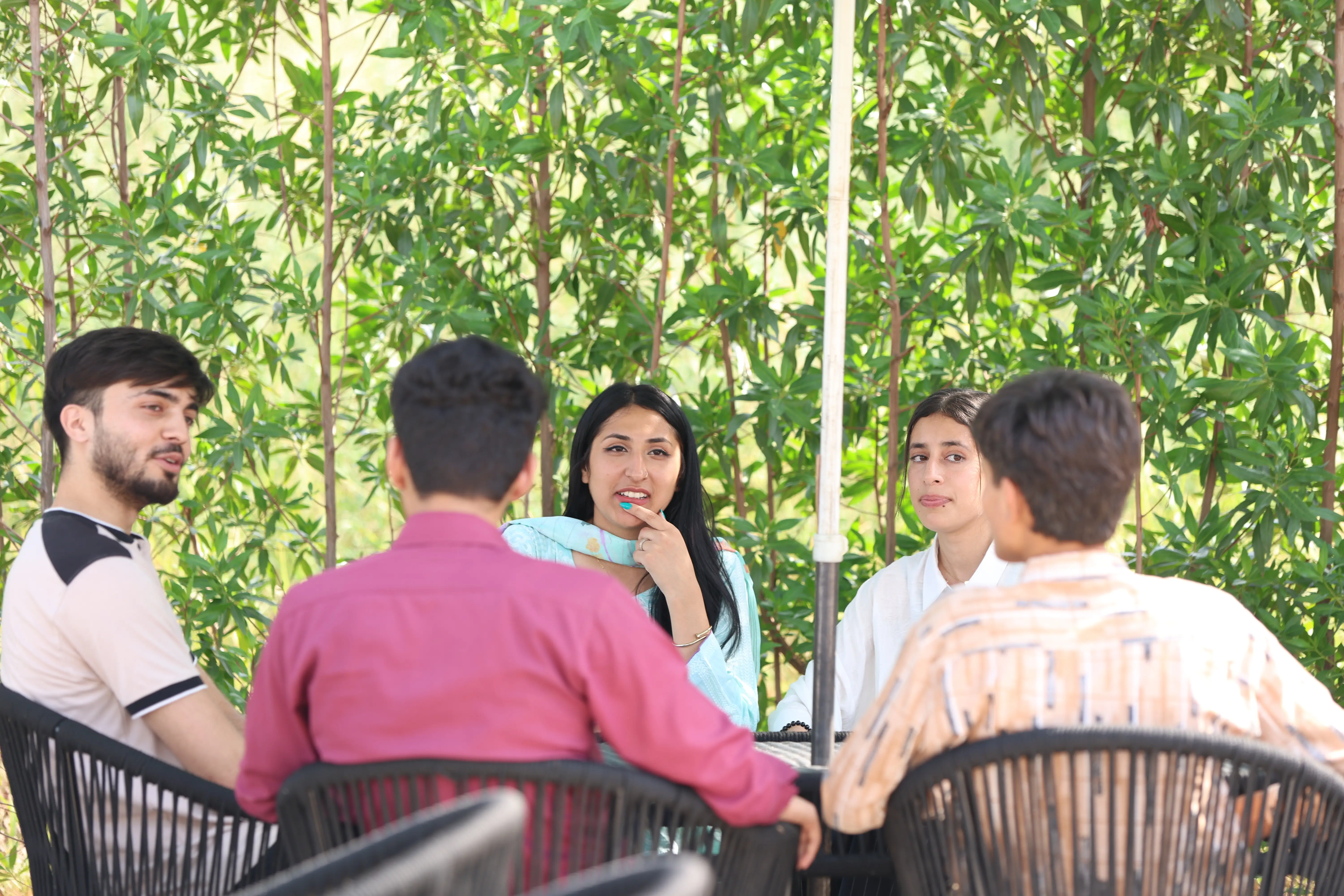 UOR students relaxing and interacting during break time in cafeteria