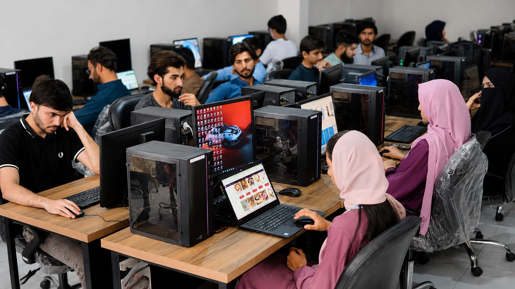 UOR computer lab showing students engaged in practical computing tasks